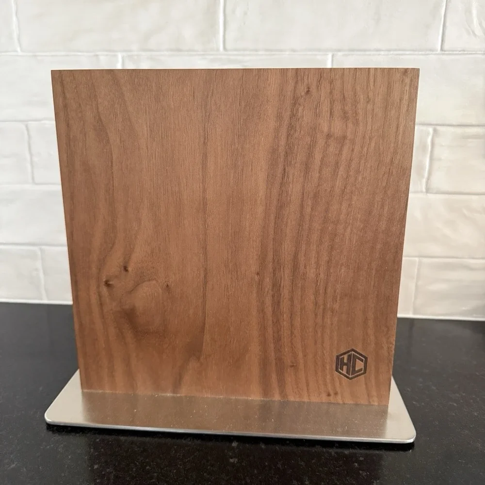 HEXCLAD Magnetic Walnut Knife Block Holder Open Box (Knife Not Included)